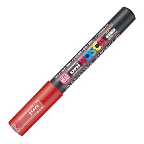 三菱鉛筆 水性マーカー ポスカ 極細 赤 PC1M.15 1本（ご注文単位1本）【直送品】