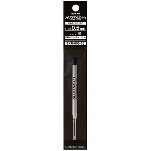 三菱鉛筆 油性ボールペン替芯 0.5mm 黒 ジェットストリーム プライム 回転繰り出し式シングル用 SXR60005.24 1本（ご注文単位1本）【直送品】