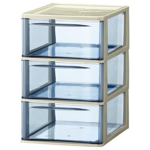 山田化学 スタックチェスト A4タテ 深型3段 ダークブルー A4-D3 1個(ご注文単位1個)【直送品】