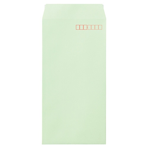 寿堂 カラー上質封筒 長3 〒枠あり サイド貼 テープのり付 ワカクサ 10552 1000枚/袋(ご注文単位1袋)【直送品】