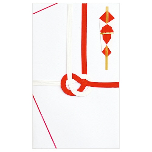 大阪折 赤白7本 無地(中袋付) 10枚/セット（ご注文単位1セット）【直送品】