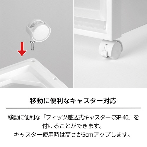 天馬 Fits フィッツ差込式キャスター CSP-40 ホワイト 4個/袋(ご注文単位1袋)【直送品】