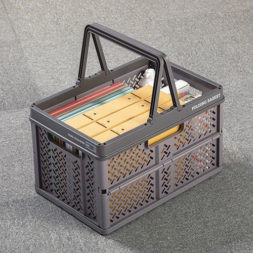 天馬 折りたたみバスケット L グレー 1個(ご注文単位1個)【直送品】