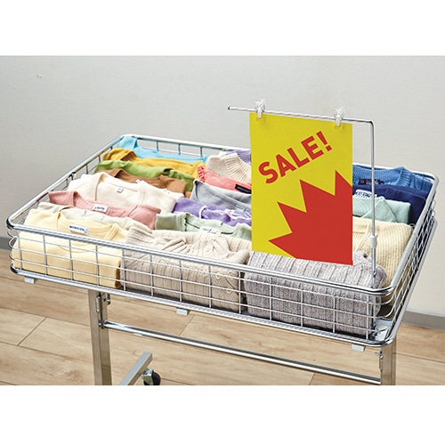 店研創意 ストア・エキスプレス L型クリップスタンド クロームメッキ 1個（ご注文単位1個）【直送品】