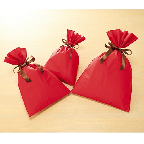 店研創意 ストア・エキスプレス 無地梨地ギフトバッグ レッド 240×380mm 20枚/袋（ご注文単位1袋）【直送品】