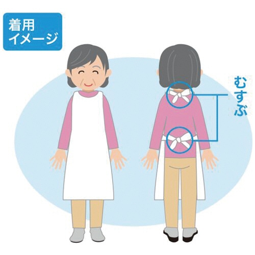 メディコム・ジャパン 使い捨て食事用エプロン ホワイト GGW710009 20枚/箱(ご注文単位1箱)【直送品】