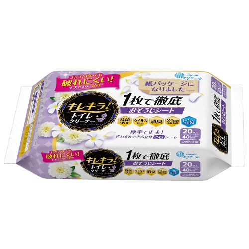 大王製紙 エリエール キレキラ! クリーンフローラルの香り つめかえ用 20枚/袋（ご注文単位1袋）【直送品】