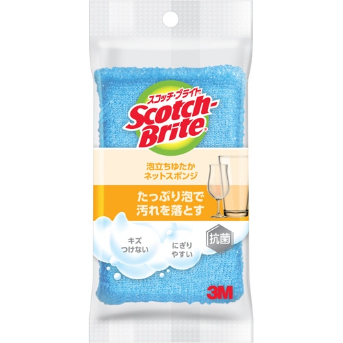 3M スコッチ・ブライト 泡立ちゆたかネットスポンジハード ブルー WNT-77KB 1個（ご注文単位1個）【直送品】