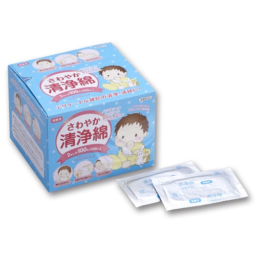 オオサキメディカル さわやか清浄綿 72717 2枚 100包/箱(ご注文単位1箱)【直送品】