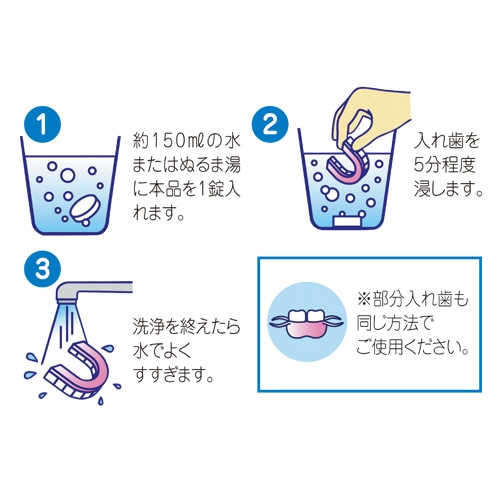 ライオンケミカル 入れ歯洗浄剤 スッキリデント 部分入れ歯用 120錠/箱(ご注文単位1箱)【直送品】