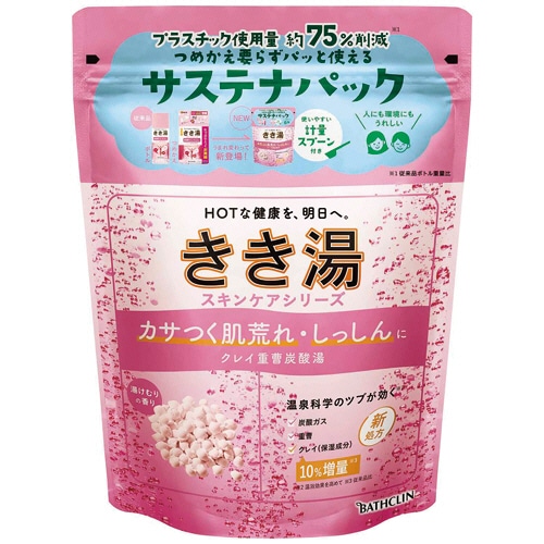 バスクリン きき湯 クレイ重曹炭酸湯 360g 1個（ご注文単位1個）【直送品】