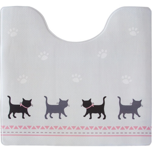 オカ 拭いてお手入れするトイレマット 約55×60cm キャット 1枚(ご注文単位1枚)【直送品】