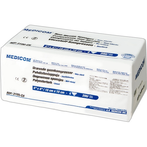 メディコム・ジャパン メディコム 不織布ガーゼ 10×10cm 4PLY(4枚重ね) 200枚/袋(ご注文単位1袋)【直送品】