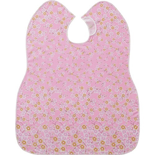ピジョン ハビナース 肩までおおえる食事エプロン 花柄 ピンク 1枚（ご注文単位1枚）【直送品】