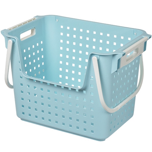 ヒマラヤ化学 積重ねワイドバスケット ブルー 1個(ご注文単位1個)【直送品】