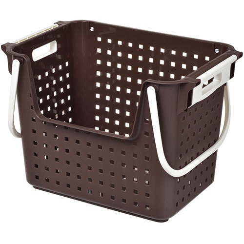 ヒマラヤ化学 積重ねワイドバスケット ブラウン 1個(ご注文単位1個)【直送品】