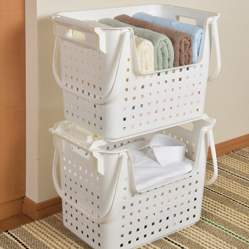 ヒマラヤ化学 積重ねワイドバスケット ブラウン 1個(ご注文単位1個)【直送品】