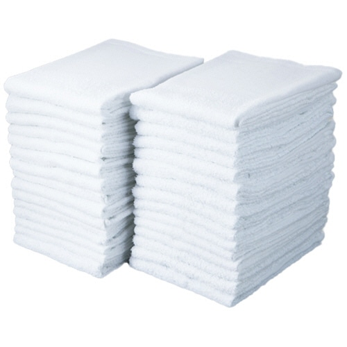 業務用薄手白タオル(平地付) 30枚/袋（ご注文単位1袋）【直送品】