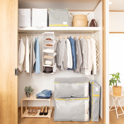 東和産業 コンパクト優収納アルファ M グレー 1個(ご注文単位1個)【直送品】