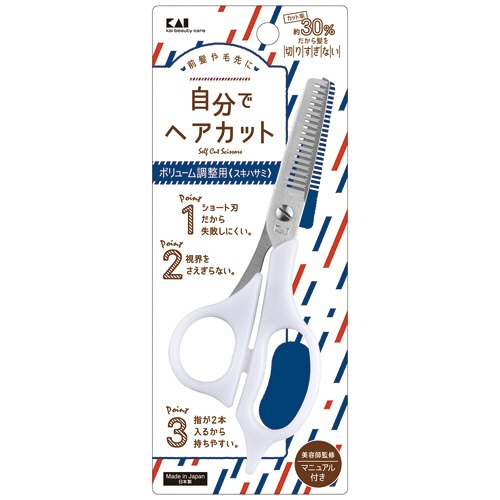 貝印 セルフ用スキハサミ KQ3203 1本(ご注文単位1本)【直送品】