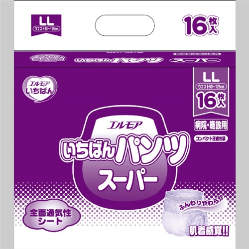 カミ商事 エルモア いちばん パンツ スーパー LL 16枚/袋（ご注文単位1袋）【直送品】