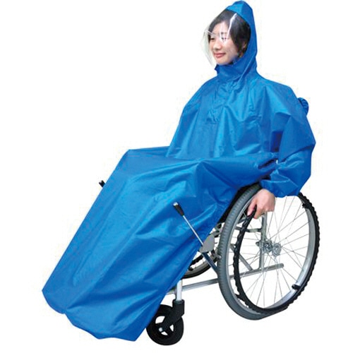 弘進ゴム 車いすレイン はおるっちゃ コートタイプ ブルー 1枚(ご注文単位1枚)【直送品】