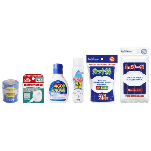 日進医療器 リーダー 木製救急箱 衛生材料セット付 Mサイズ 1セット(ご注文単位1セット)【直送品】