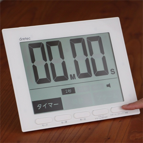 ドリテック 大画面時計付タイマー グロッサ ホワイト T-581WT 1個(ご注文単位1個)【直送品】