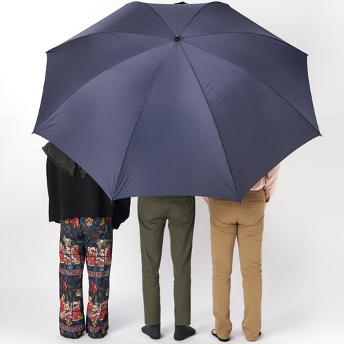 スギハラ 特大長傘 手開き 102cm 無地 ネイビー 1本(ご注文単位1本)【直送品】