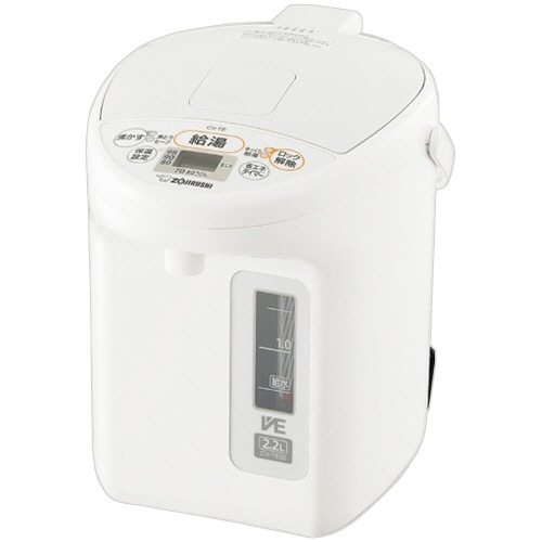 象印 マイコン沸とうVE電気まほうびん 優湯生 2.2L ホワイト CV-TE22-WA 1台(ご注文単位1台)【直送品】