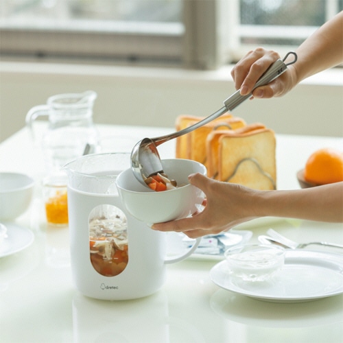 ドリテック 調理ポット ククポ 1.5L ホワイト PO-163WT 1台(ご注文単位1台)【直送品】