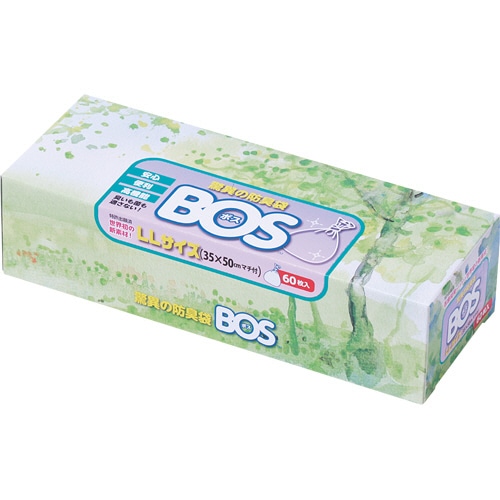 クリロン化成 驚異の防臭袋 BOS 箱型 LLサイズ 白 60枚/箱（ご注文単位1箱）【直送品】