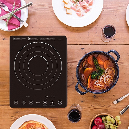 ドリテック IHクッカー ラルジュ 1400W ブラック DI-120BK 1台(ご注文単位1台)【直送品】