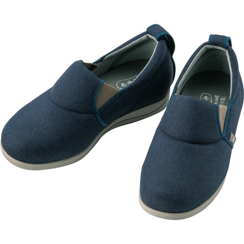 徳武産業 あゆみ ゆったり簡単スリップオン 3E ネイビー S(21.0-21.5cm) 両足 1043 1足(ご注文単位1足)【直送品】