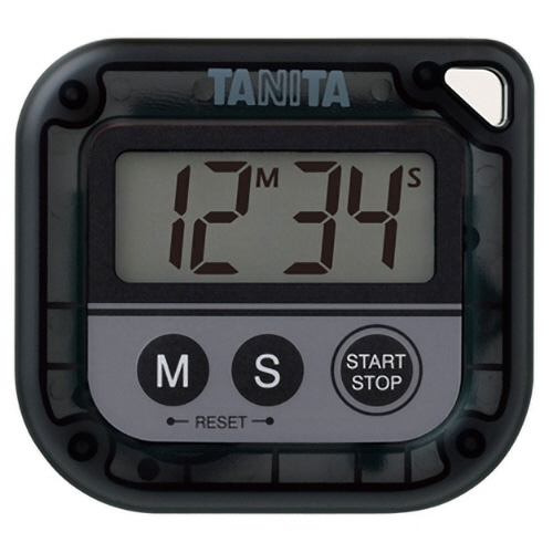 タニタ デジタルタイマー 丸洗いタイマー 100分計 ブラック TD-376N-BK 1個（ご注文単位1個）【直送品】