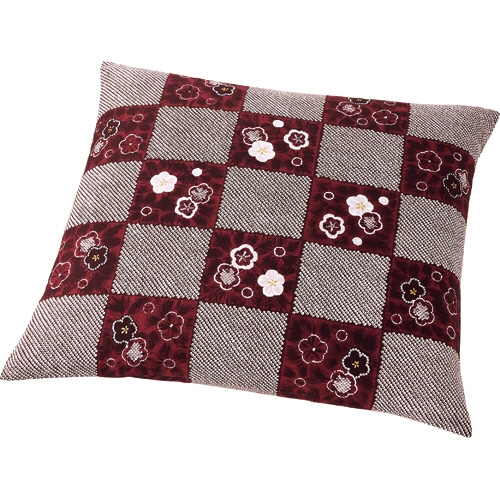 大津コーポレーション 座布団カバー 銘仙判 55×59cm 小夜花 エンジ 736S-1 5枚/袋(ご注文単位1袋)【直送品】