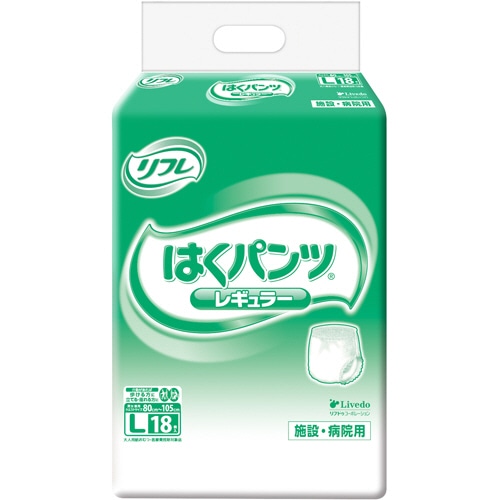 リブドゥコーポレーション リフレ はくパンツ レギュラー L 18枚 6個/袋（ご注文単位1袋）【直送品】