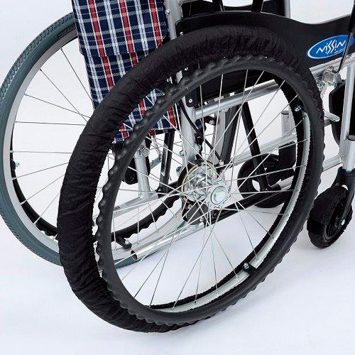 笑和 室内用車いすタイヤRAKUカバー 14インチ用 ブラック SR-140B 1セット(ご注文単位1セット)【直送品】