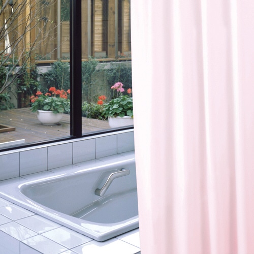 明和グラビア 防炎バスカーテン 130×178cm ライトピンク NVS-400(LP) 1枚（ご注文単位1枚）【直送品】