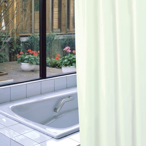 明和グラビア 防炎バスカーテン 130×178cm ライトグリーン NVS-400(LG) 1枚（ご注文単位1枚）【直送品】