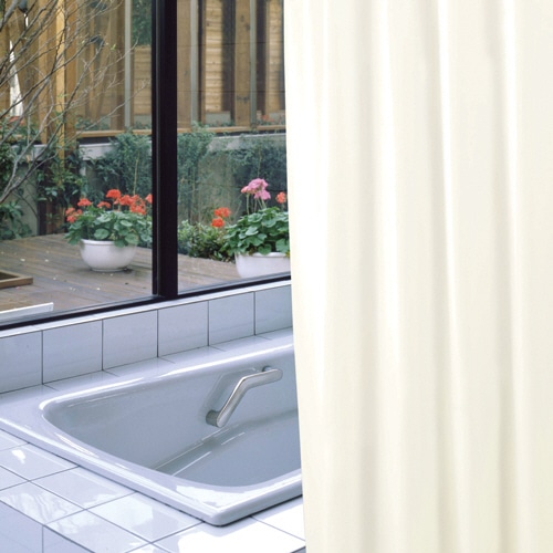 明和グラビア 防炎バスカーテン 130×178cm ベージュ NVS-400(BE) 1枚(ご注文単位1枚)【直送品】