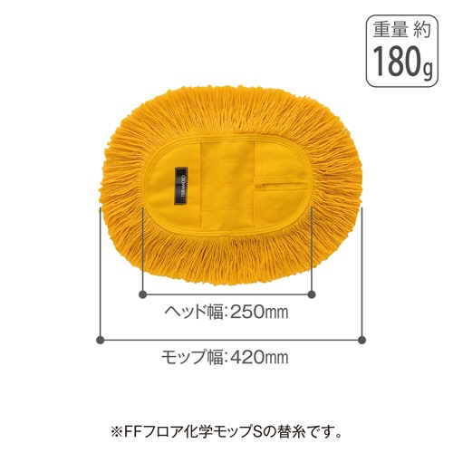 テラモト フロア化学モップ スペアモップ 250mm幅用 CL-808-810-0 1枚(ご注文単位1枚)【直送品】