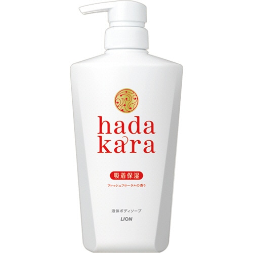 ライオン hadakaraボディソープ フレッシュフローラルの香り 本体 500ml 1本（ご注文単位1本）【直送品】
