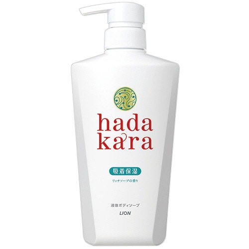 ライオン hadakaraボディソープ リッチソープの香り 本体 500ml 1本（ご注文単位1本）【直送品】