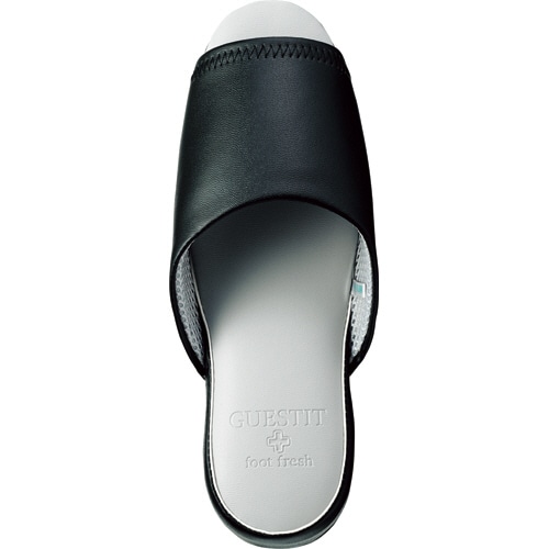 オクムラ GUEST IT(ゲストイット) ビニールレザースリッパ 前開きタイプ ブラック M NGAM9900BK 1足(ご注文単位1足)【直送品】