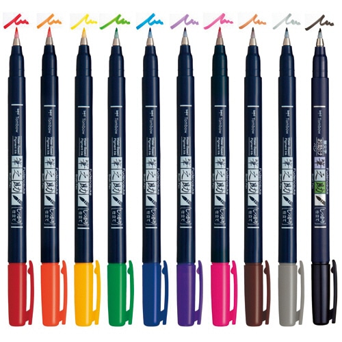 トンボ鉛筆 筆之助 しっかり仕立て 10色(各色1本) WS-BH10C 1パック(ご注文単位1パック)【直送品】