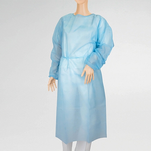 オオサキメディカル オオサキ アイソレーションガウン ゴム袖 ブルー 51057 10枚/袋(ご注文単位1袋)【直送品】