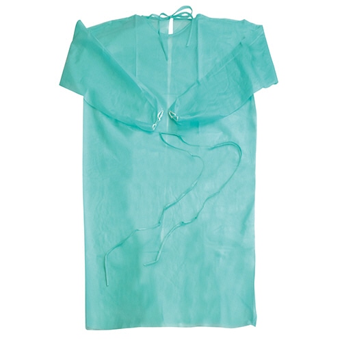 オオサキメディカル オオサキ アイソレーションガウン ゴム袖 グリーン 51059 10枚/袋（ご注文単位1袋）【直送品】