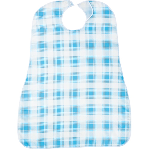 カネモ商事 LOr食事用エプロン ブルーチェック 1枚(ご注文単位1枚)【直送品】