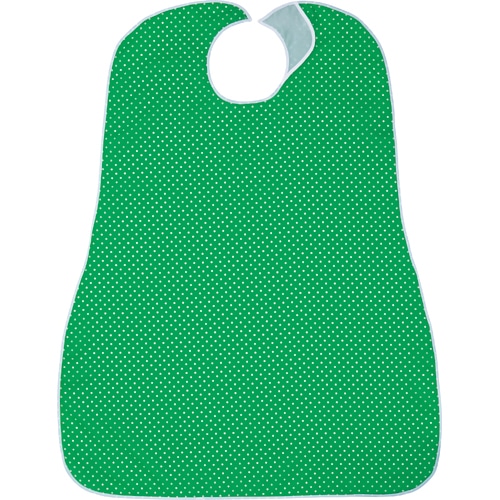 カネモ商事 LOr食事用エプロン ホワイトドットオングリーン 1枚(ご注文単位1枚)【直送品】